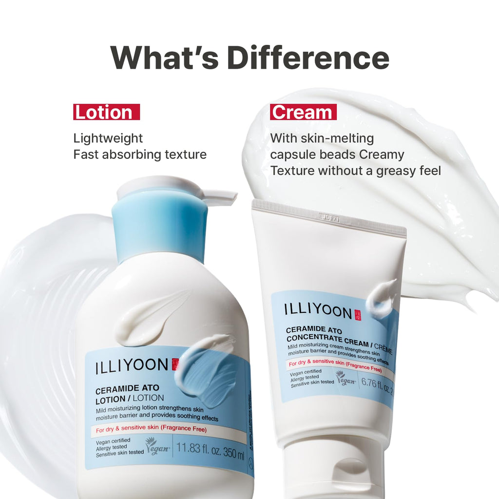 Illiyoon Ceramide Ato Lotion | Lightweight Moisturizer for Dry & Sensitive Skin, Barrier Repair for Face and Body, Mild for Babies, Vegan Certified, Korean Skincare, 2.29 fl.oz. - Jansha Store