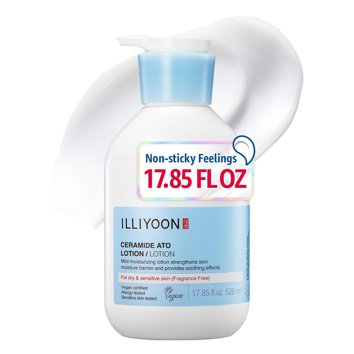 Illiyoon Ceramide Ato Lotion | Lightweight Moisturizer for Dry & Sensitive Skin, Barrier Repair for Face and Body, Mild for Babies, Vegan Certified, Korean Skincare, 2.29 fl.oz. - Jansha Store