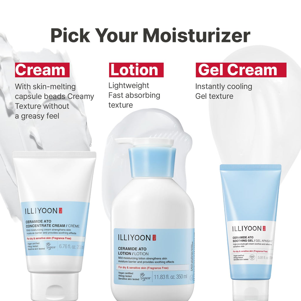 Illiyoon Ceramide Ato Lotion | Lightweight Moisturizer for Dry & Sensitive Skin, Barrier Repair for Face and Body, Mild for Babies, Vegan Certified, Korean Skincare, 2.29 fl.oz. - Jansha Store
