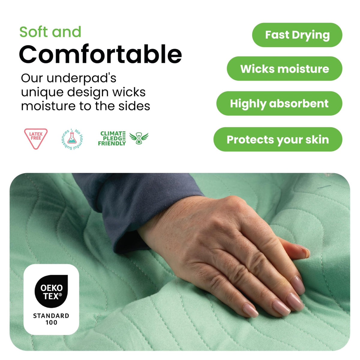 IMPROVIA® Washable Underpads, Heavy Absorbency Reusable Incontinence Pads - Jansha Store
