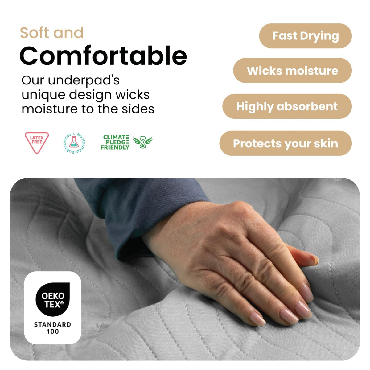 IMPROVIA® Washable Underpads, Heavy Absorbency Reusable Incontinence Pads - Jansha Store