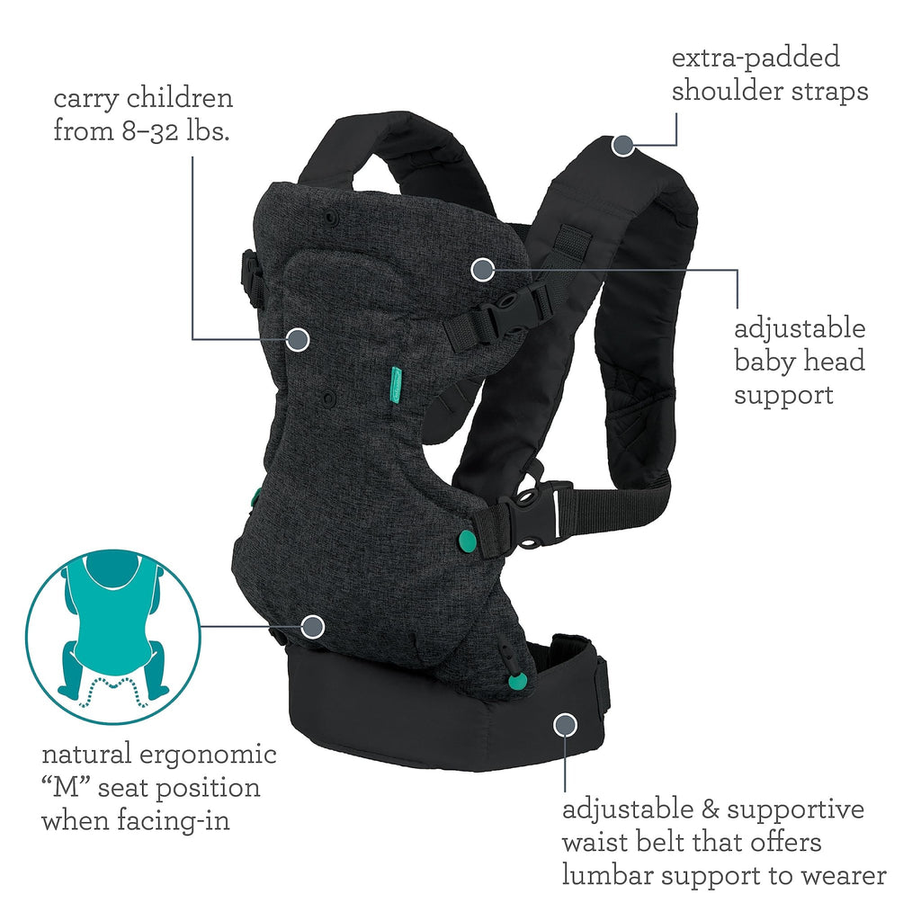 Infantino Flip 4-in-1 Baby Carrier Convertible Ergonomic, Rainbow - Jansha Store