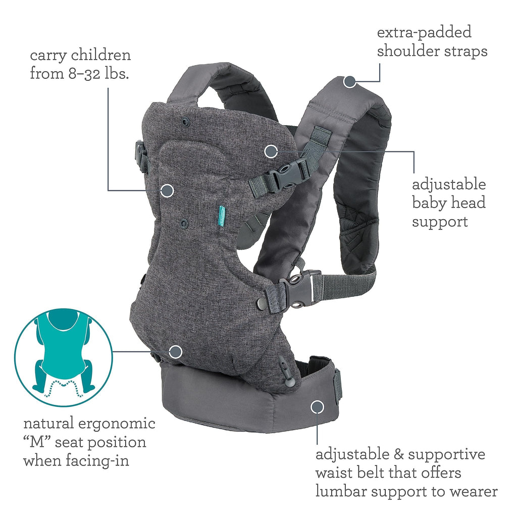 Infantino Flip 4-in-1 Baby Carrier Convertible Ergonomic, Rainbow - Jansha Store