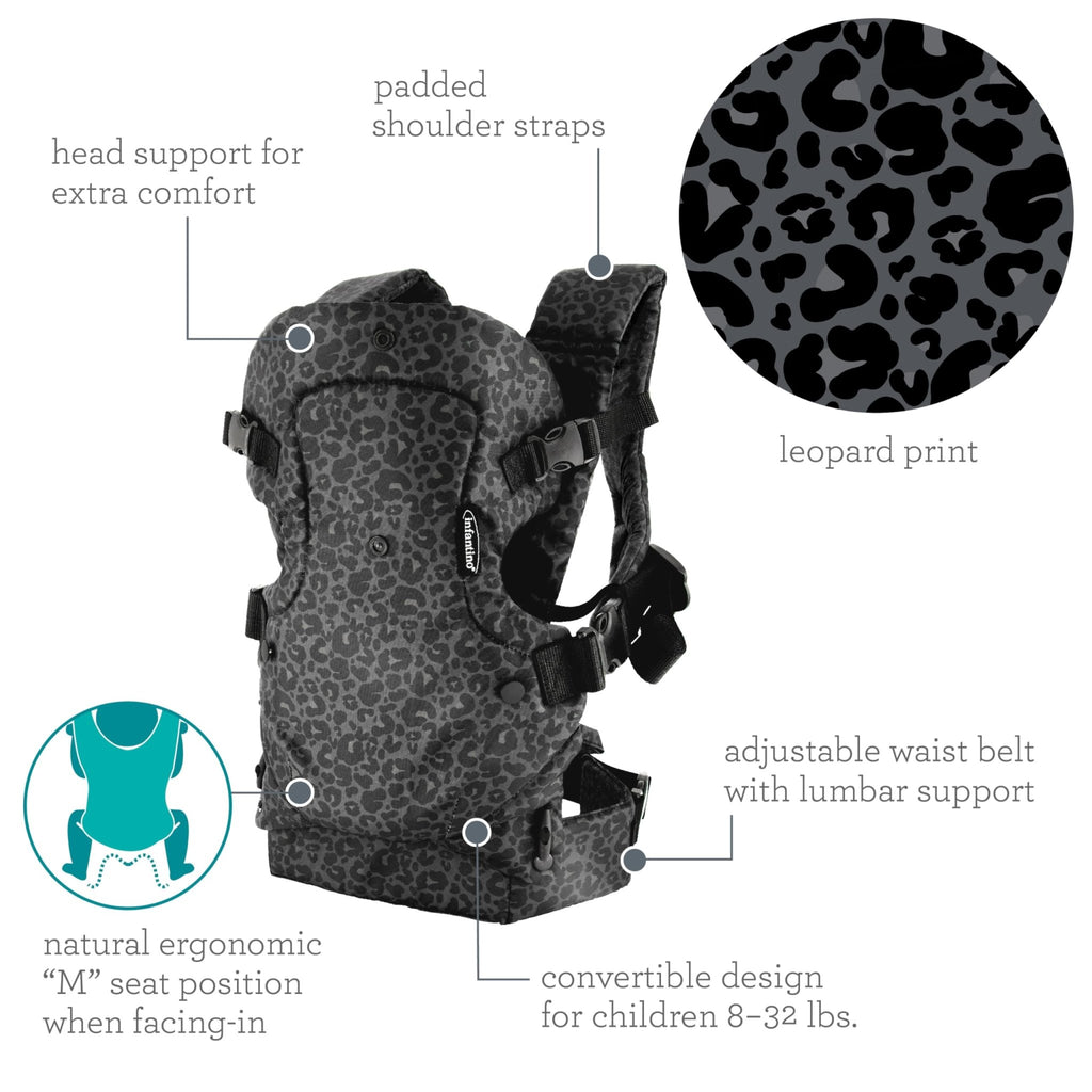 Infantino Flip 4-in-1 Baby Carrier Convertible Ergonomic, Rainbow - Jansha Store