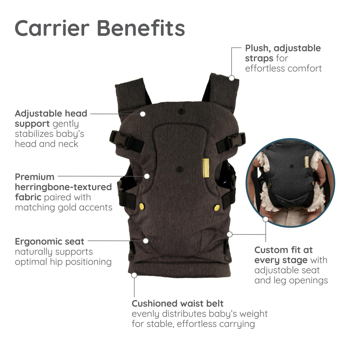 Infantino Flip 4-in-1 Baby Carrier Convertible Ergonomic, Rainbow - Jansha Store