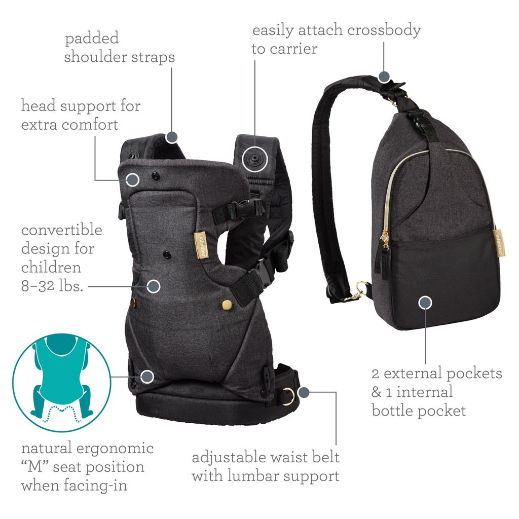 Infantino Flip 4-in-1 Baby Carrier Convertible Ergonomic, Rainbow - Jansha Store