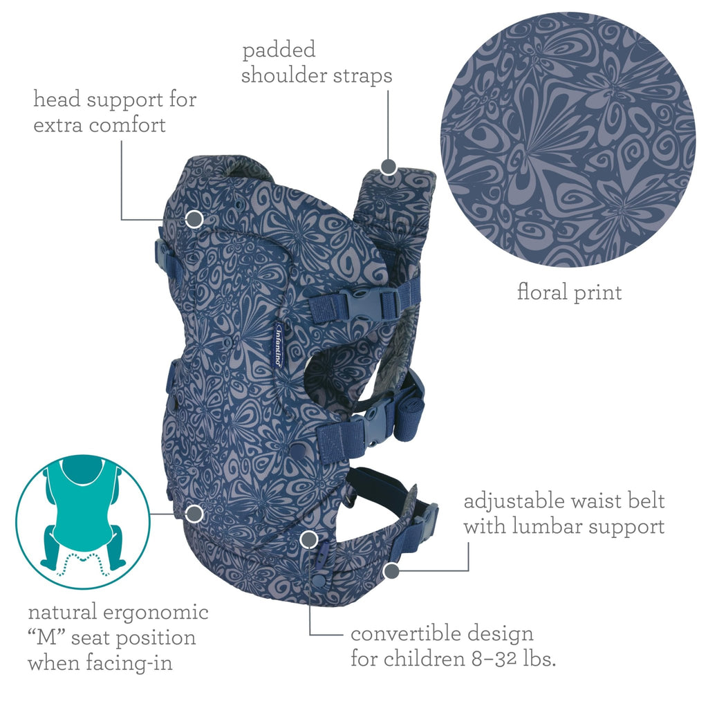 Infantino Flip 4-in-1 Baby Carrier Convertible Ergonomic, Rainbow - Jansha Store