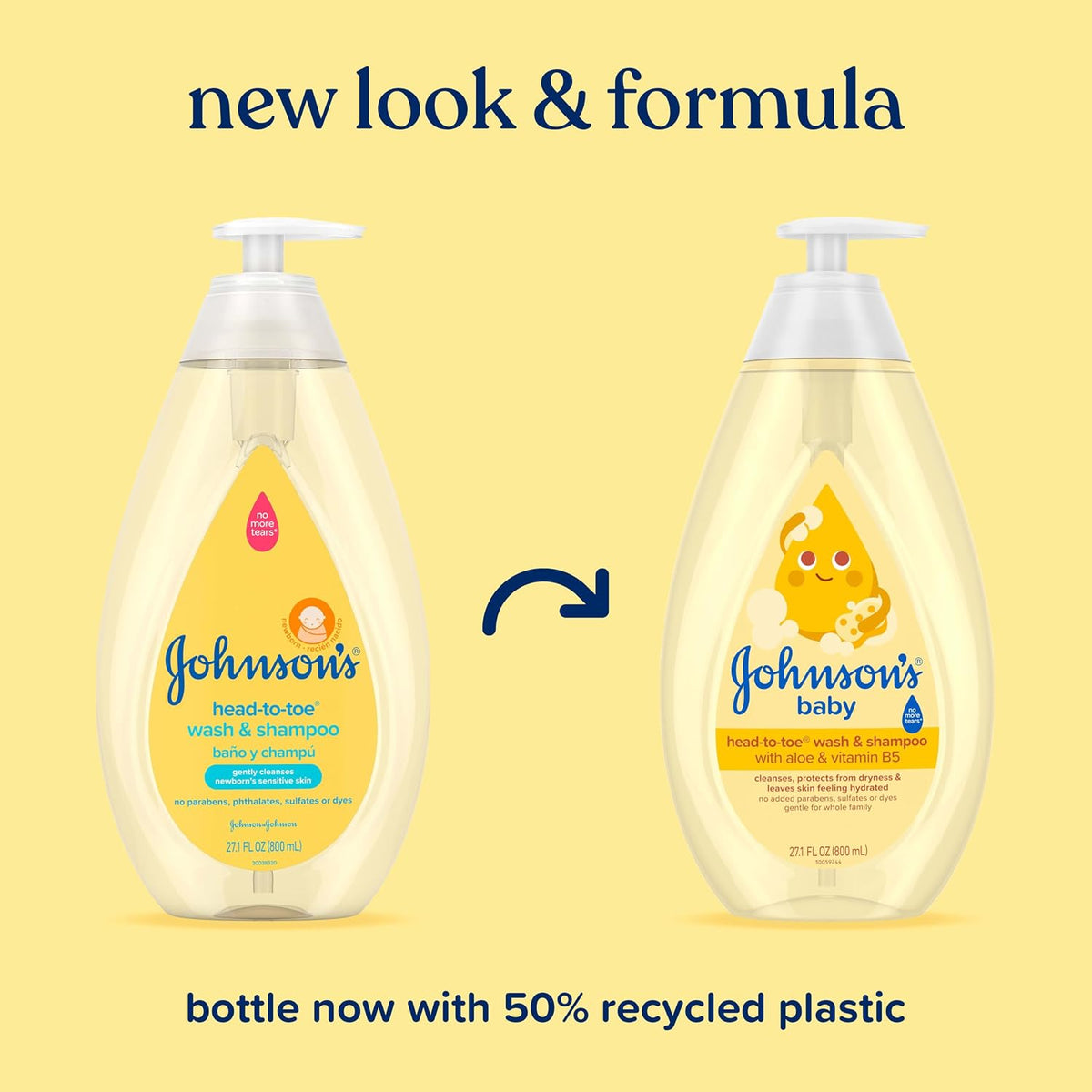 Johnson's Baby Head-to-Toe Wash & Shampoo, Tear Free, 27.1 fl. oz - Jansha Store