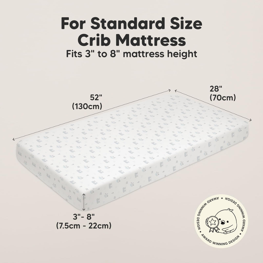 KeaBabies 2pk Organic Cotton Crib Sheets for Boys Girls 52x28, Soft White - Jansha Store