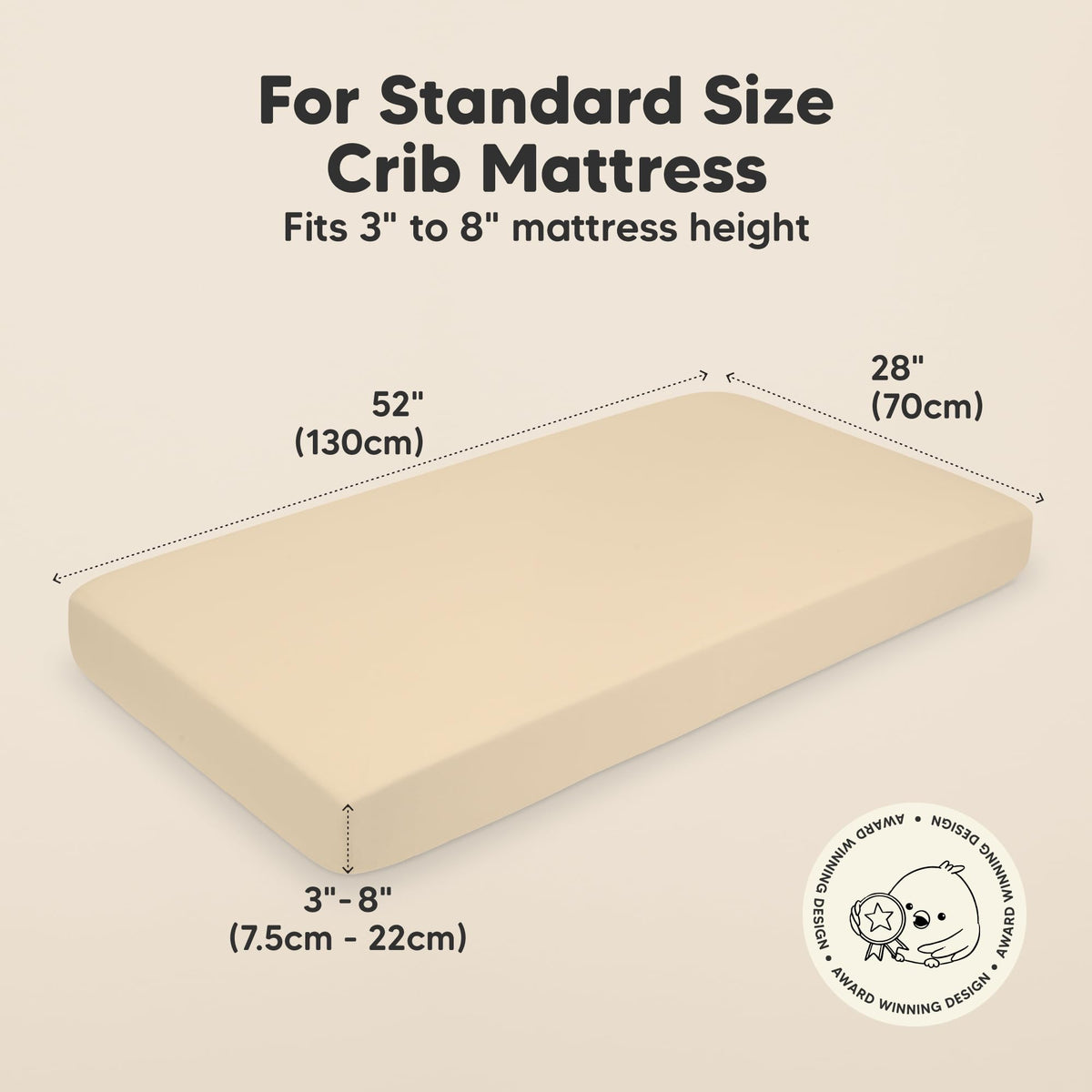 KeaBabies 2pk Organic Cotton Crib Sheets for Boys Girls 52x28, Soft White - Jansha Store
