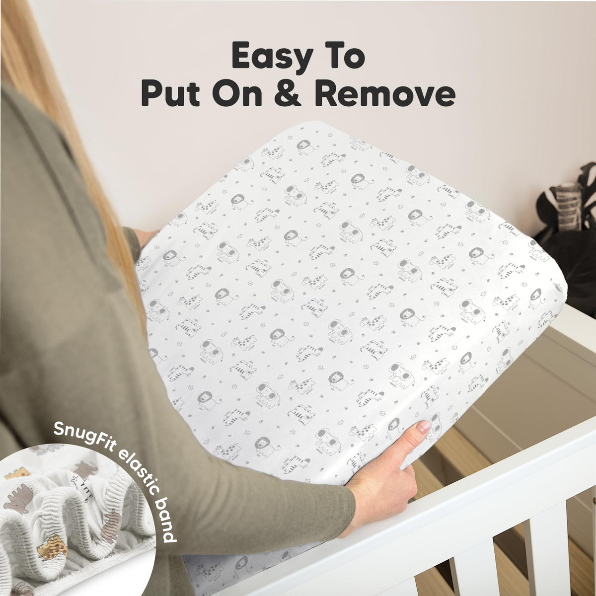 KeaBabies 2pk Organic Cotton Crib Sheets for Boys Girls 52x28, Soft White - Jansha Store