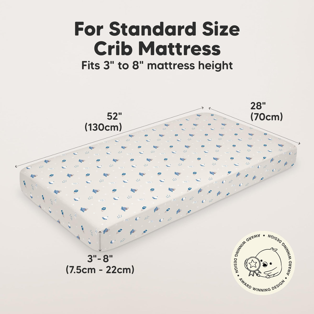 KeaBabies 2pk Organic Cotton Crib Sheets for Boys Girls 52x28, Soft White - Jansha Store