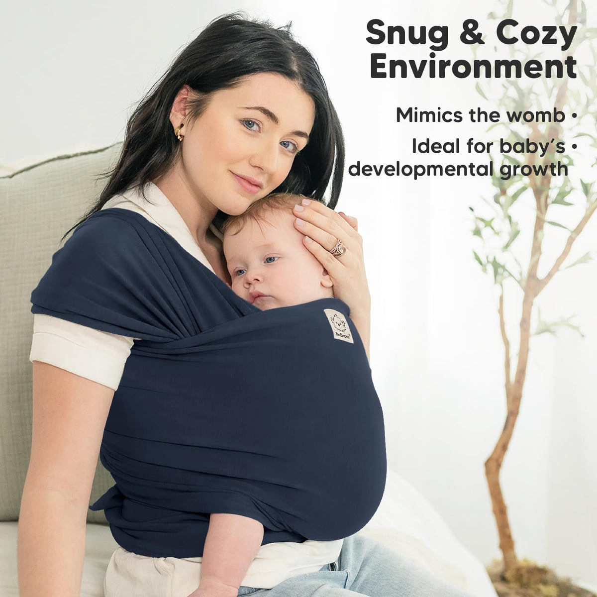 KeaBabies Baby Wrap Carrier, All in 1 Original Baby Carrier, Trendy Black - Jansha Store