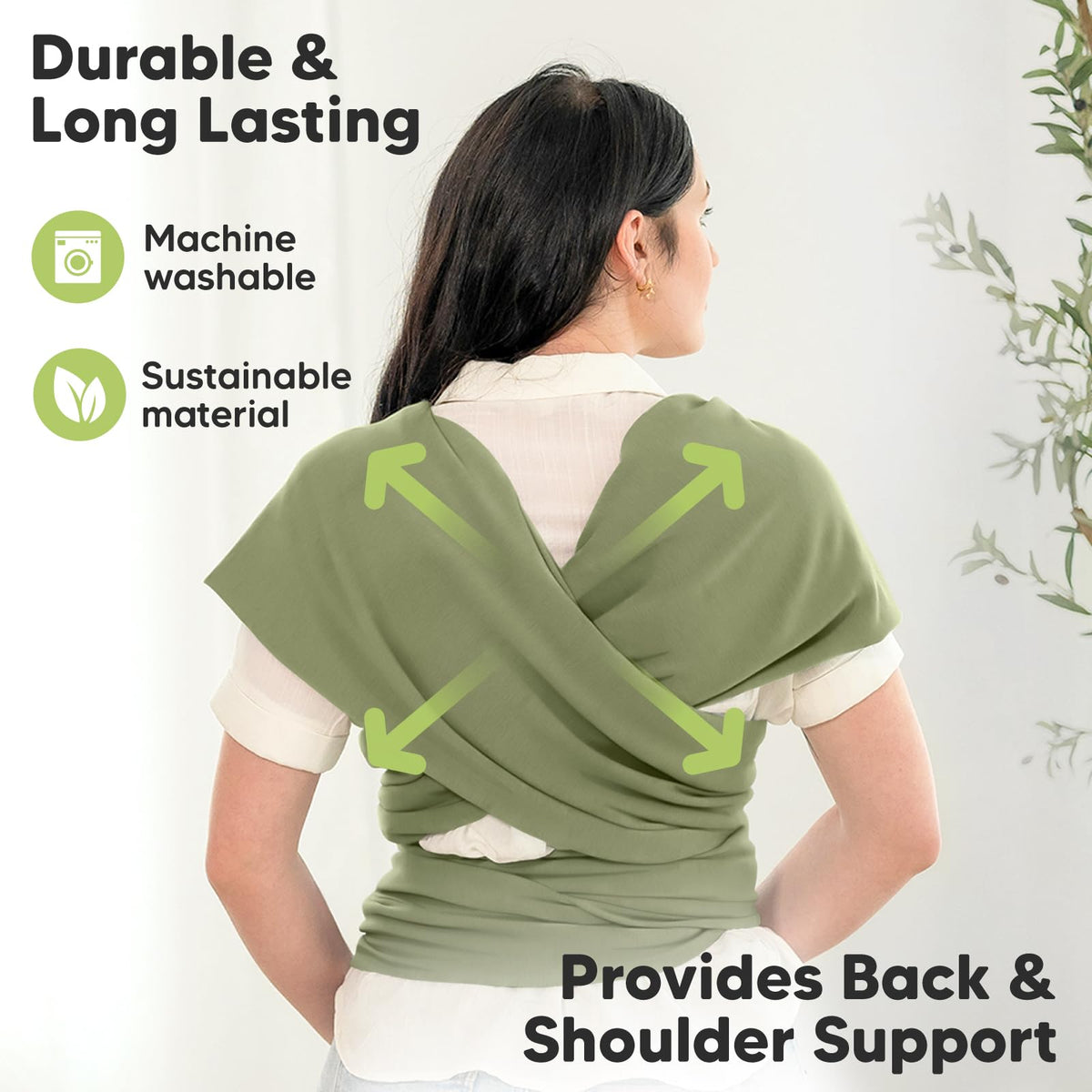KeaBabies Baby Wrap Carrier, All in 1 Original Baby Carrier, Trendy Black - Jansha Store