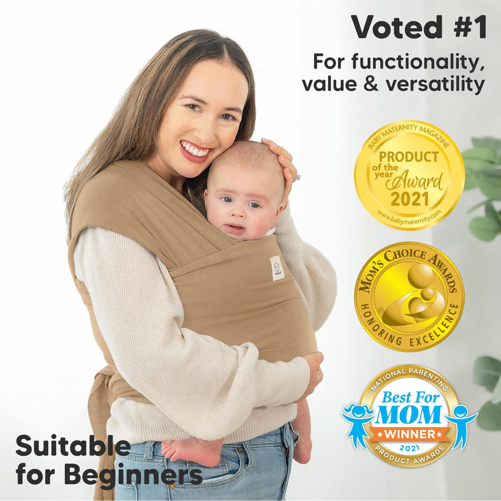 KeaBabies Baby Wrap Carrier, All in 1 Original Baby Carrier, Trendy Black - Jansha Store