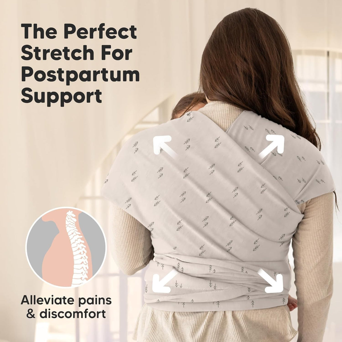 KeaBabies Baby Wrap Carrier, All in 1 Original Baby Carrier, Trendy Black - Jansha Store