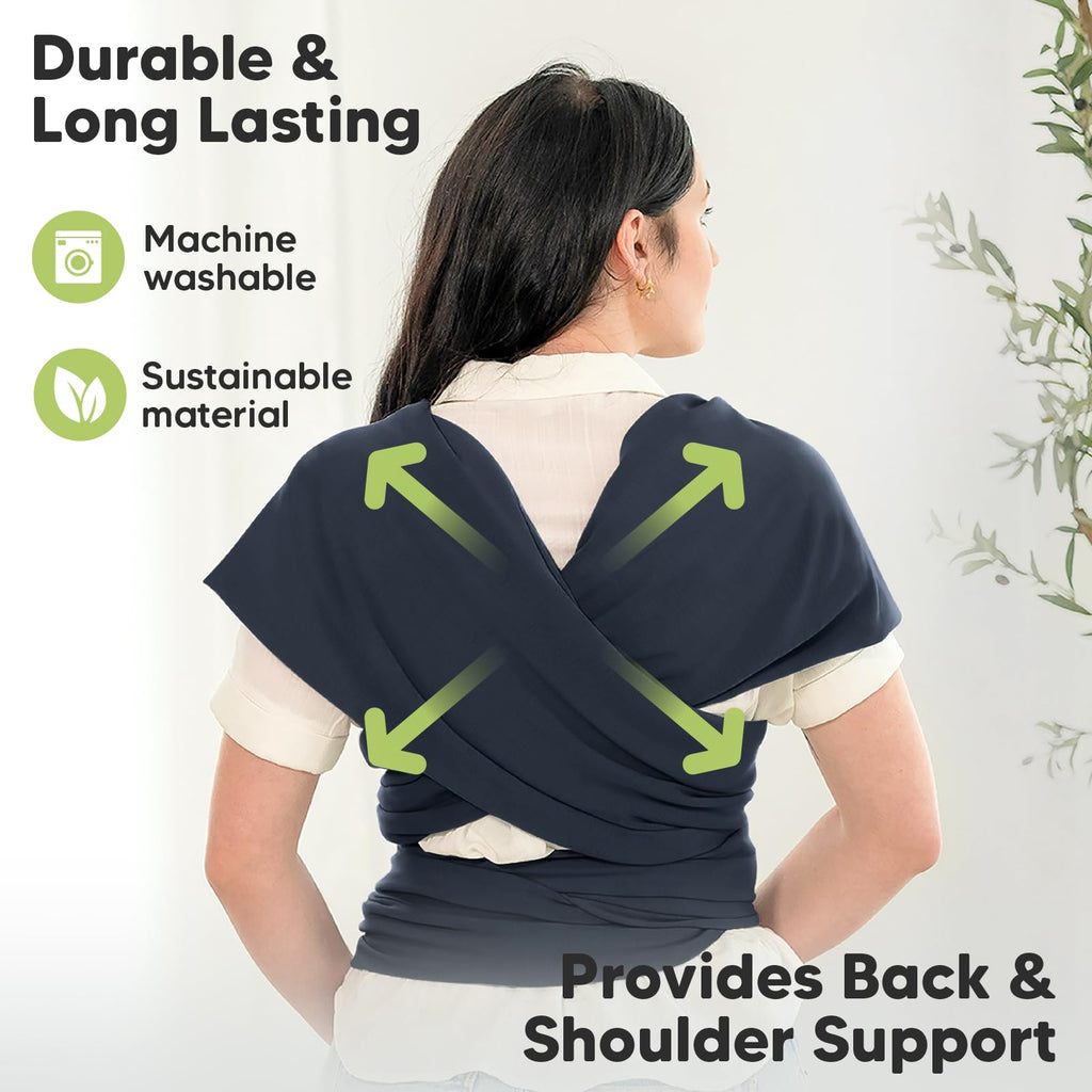 KeaBabies Baby Wrap Carrier, All in 1 Original Baby Carrier, Trendy Black - Jansha Store