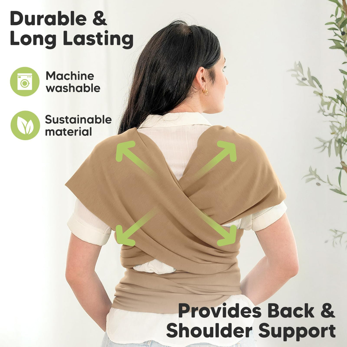 KeaBabies Baby Wrap Carrier, All in 1 Original Baby Carrier, Trendy Black - Jansha Store