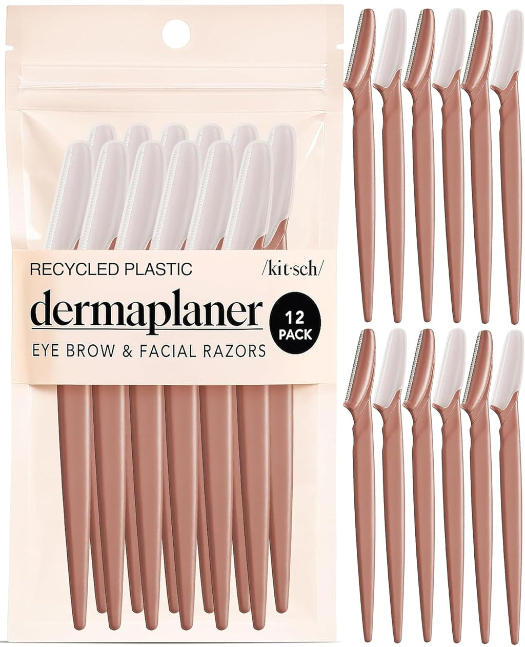 Kitsch Dermaplane Razor for Women Face – Terracotta, 12 pcs - Jansha Store
