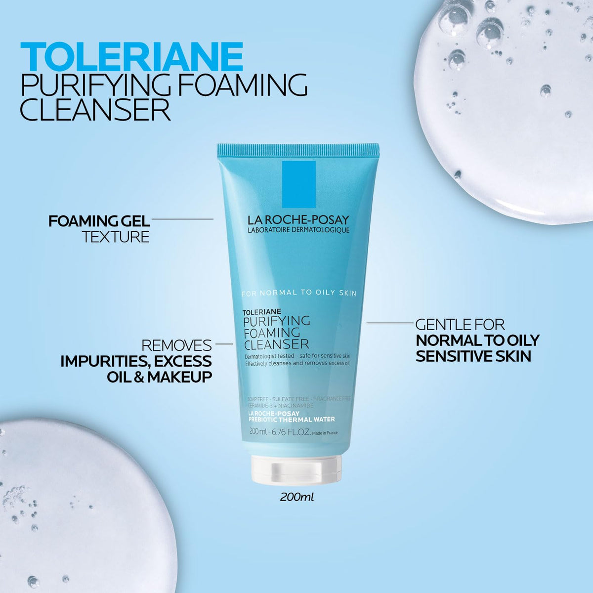 La Roche-Posay Toleriane Purifying Foaming Facial Cleanser with Niacinamide - Jansha Store
