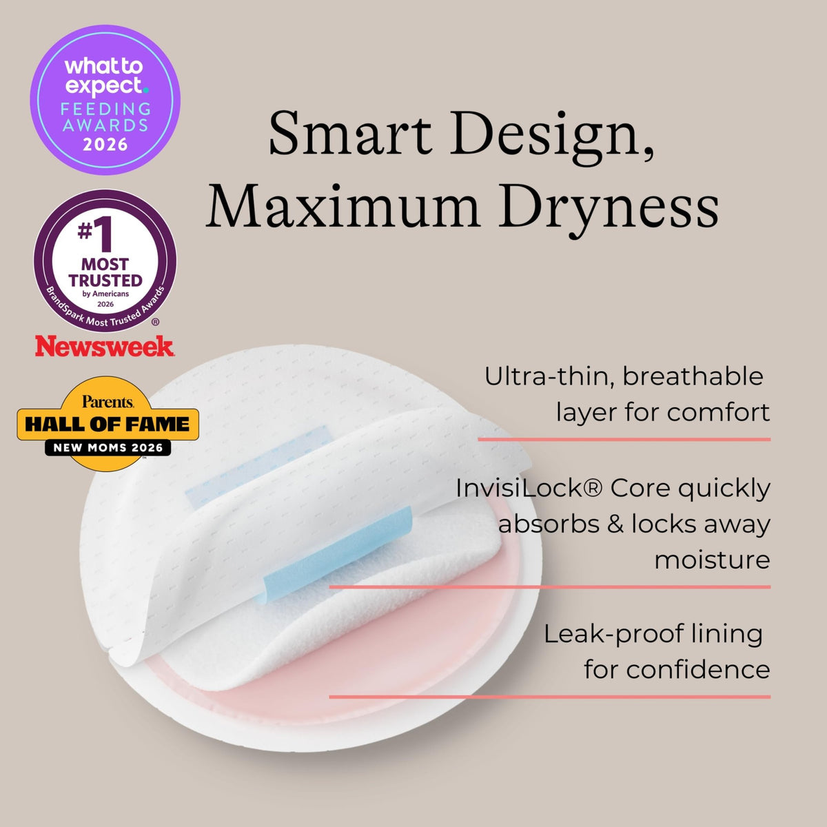 Lansinoh Stay Dry Disposable Nursing Pads, 100 Count - Jansha Store