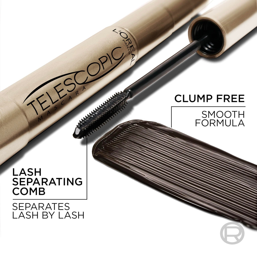 L’Oreal Paris Original Telescopic Mascara, Lengthening, Blackest Black - Jansha Store