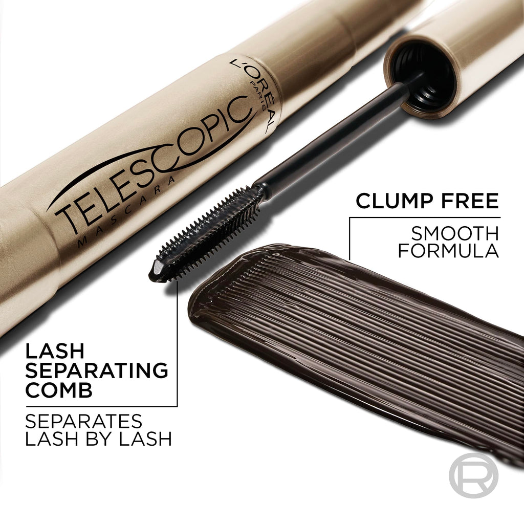 L’Oreal Paris Original Telescopic Mascara, Lengthening, Blackest Black - Jansha Store