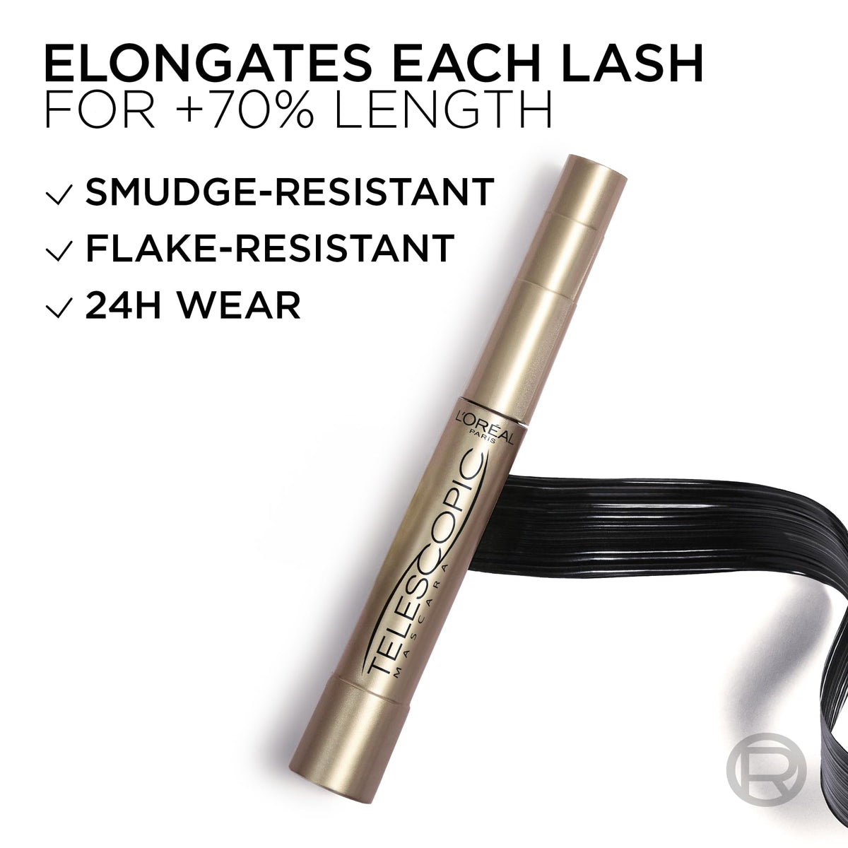 L’Oreal Paris Original Telescopic Mascara, Lengthening, Blackest Black - Jansha Store
