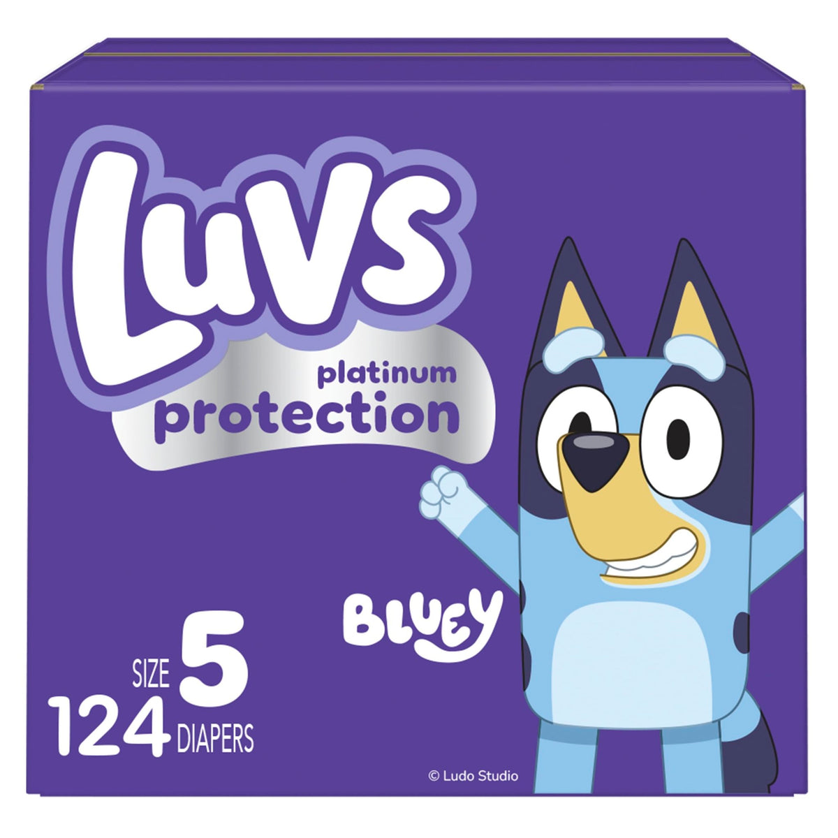 Luvs Size 8 Baby Diapers, Platinum Protection Bluey Diapers for Day & Night,Size 8 (46+ lb), 108 Count - Jansha Store