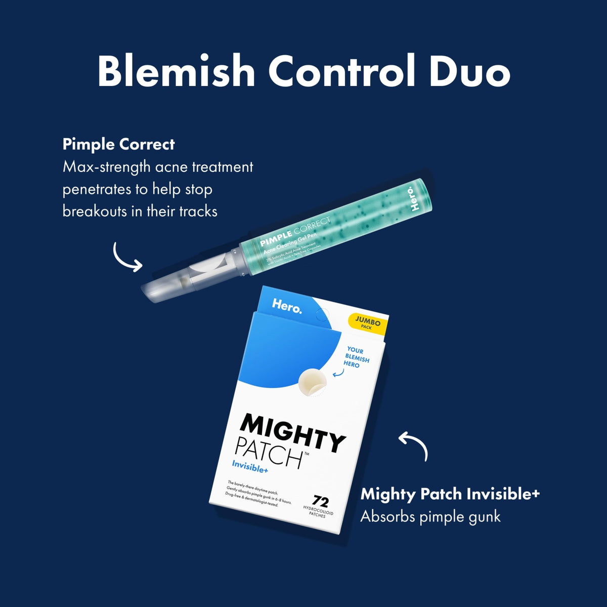 Mighty Patch Hero Cosmetics Original Nighttime Acne Pimple Patches, 36 Ct - Jansha Store