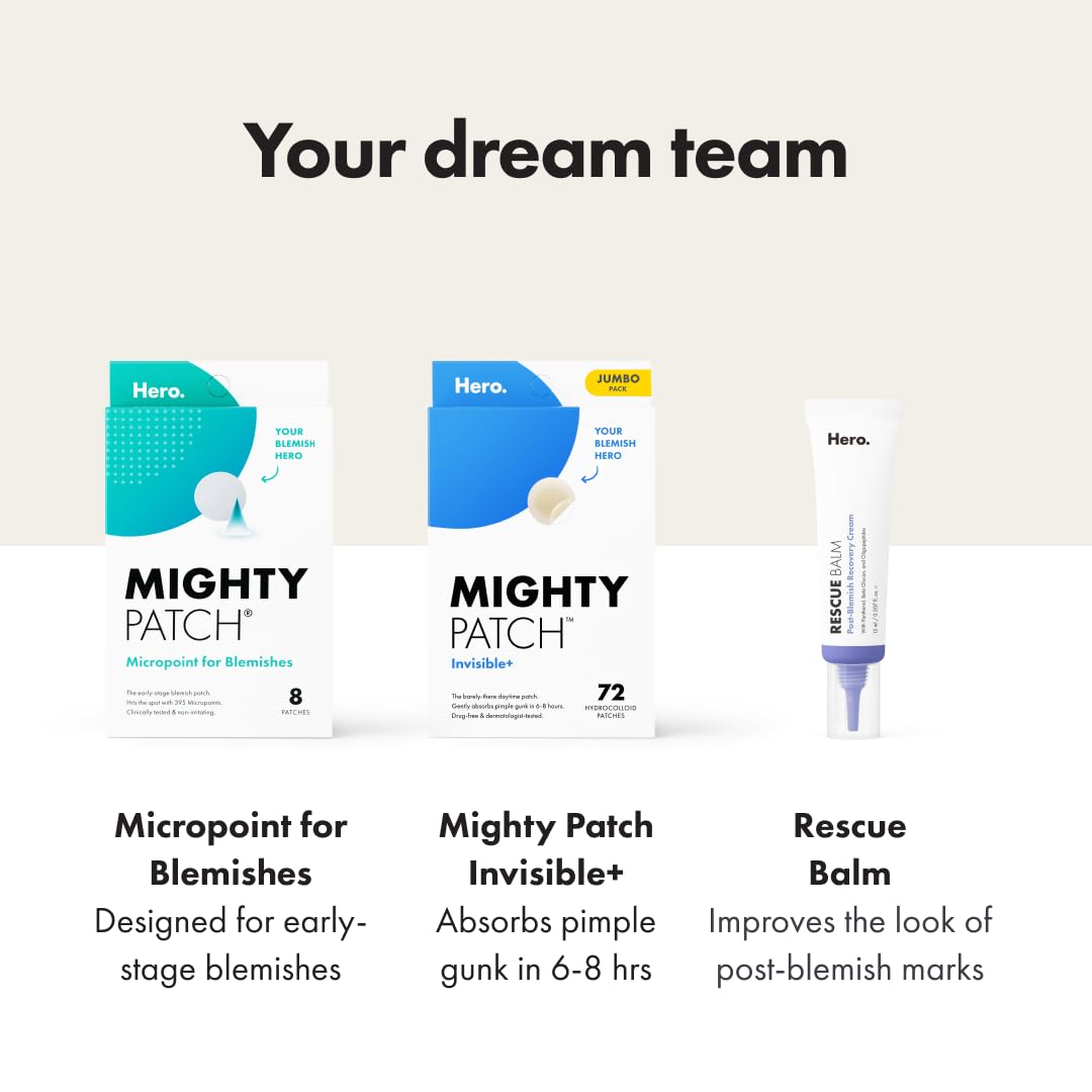 Mighty Patch Hero Cosmetics Original Nighttime Acne Pimple Patches, 36 Ct - Jansha Store