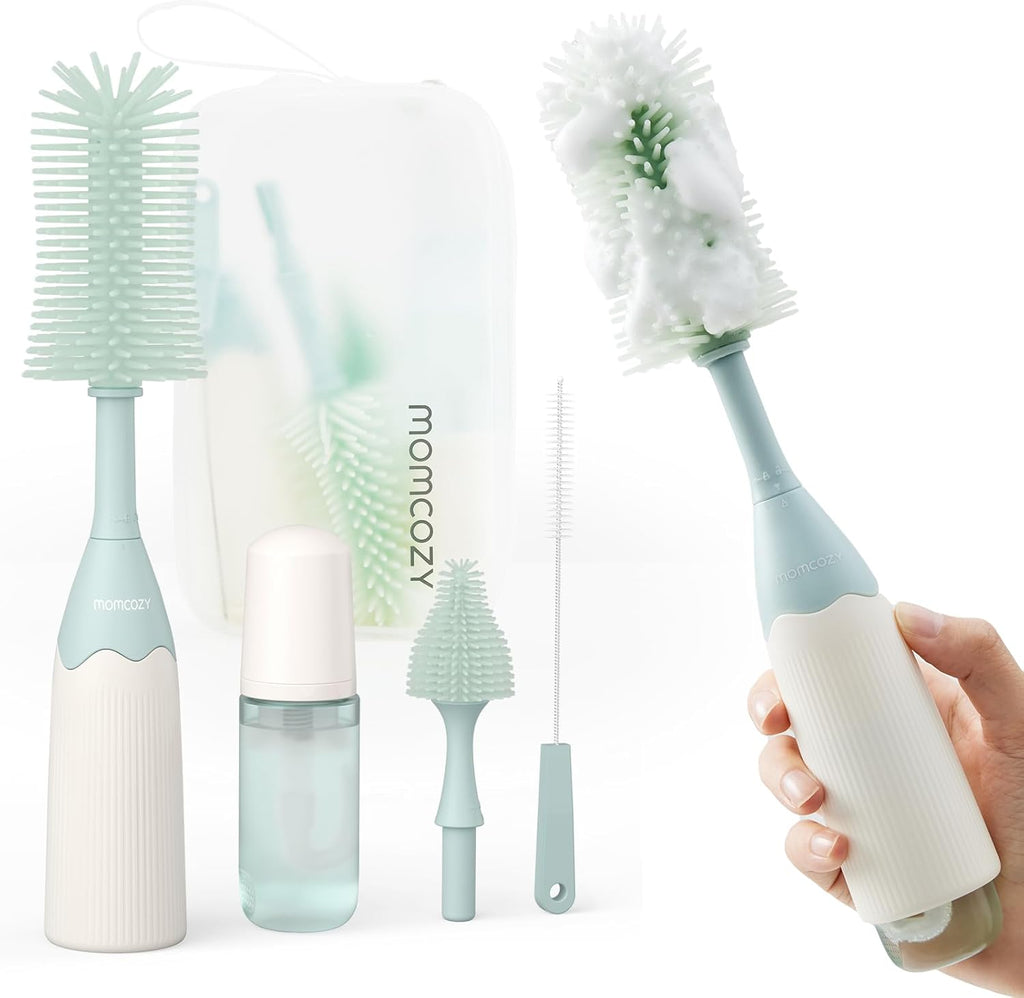 Momcozy Baby Bottle Brush Kit, Push-Press Foam Design, Green - Jansha Store