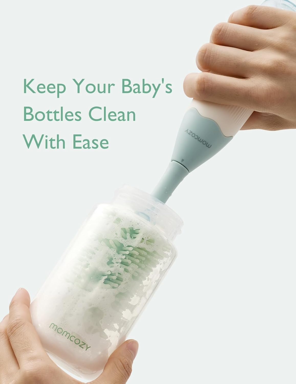 Momcozy Baby Bottle Brush Kit, Push-Press Foam Design, Green - Jansha Store