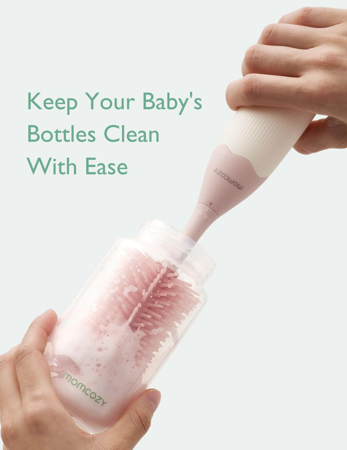 Momcozy Baby Bottle Brush Kit, Push-Press Foam Design, Green - Jansha Store