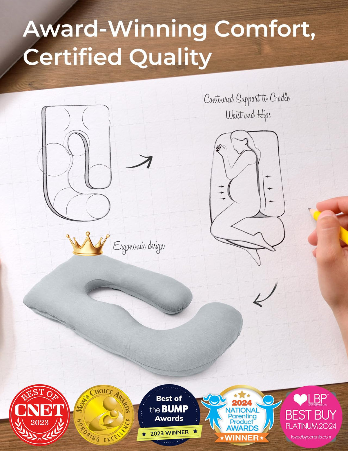 Momcozy Pregnancy Pillow for Sleeping - U Shaped Full Body Maternity Pillow - Jansha Store