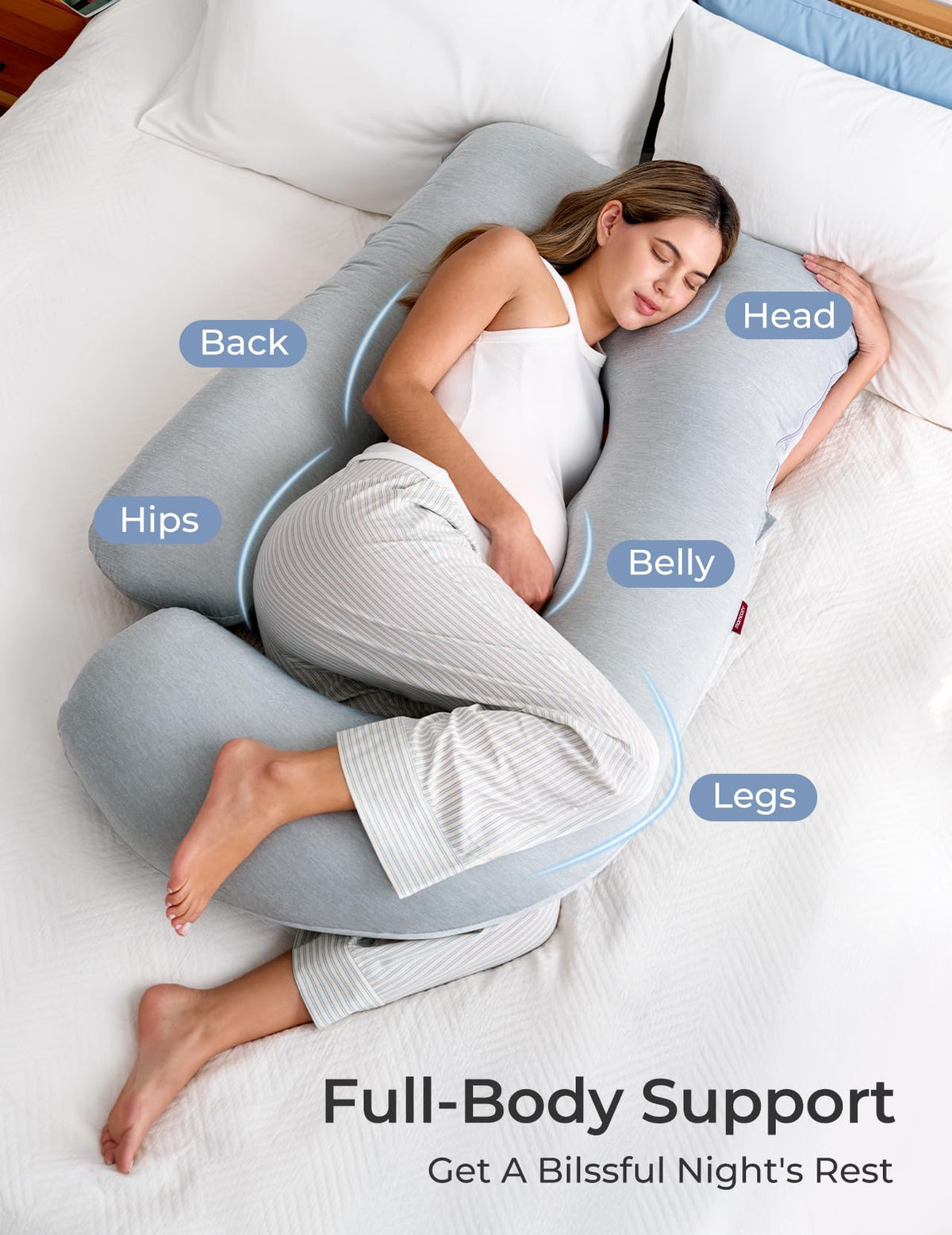 Momcozy Pregnancy Pillow for Sleeping - U Shaped Full Body Maternity Pillow - Jansha Store