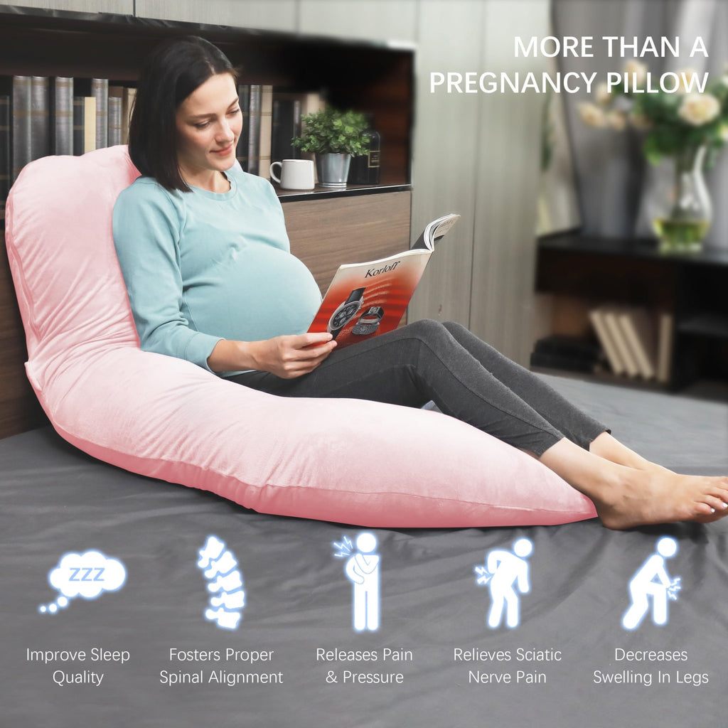 MOON PARK Pregnancy Pillows for Sleeping - U Shaped Full Body Maternity Pillow with Removable Cover - Support for Back, Legs, Belly, HIPS - 65 Inch - Purple - Jansha Store