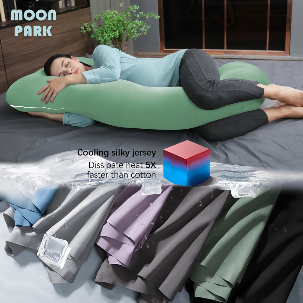 MOON PARK Pregnancy Pillows for Sleeping - U Shaped Full Body Maternity Pillow with Removable Cover - Support for Back, Legs, Belly, HIPS - 65 Inch - Purple - Jansha Store