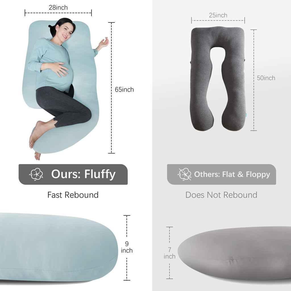 MOON PARK Pregnancy Pillows for Sleeping - U Shaped Full Body Maternity Pillow with Removable Cover - Support for Back, Legs, Belly, HIPS - 65 Inch - Purple - Jansha Store