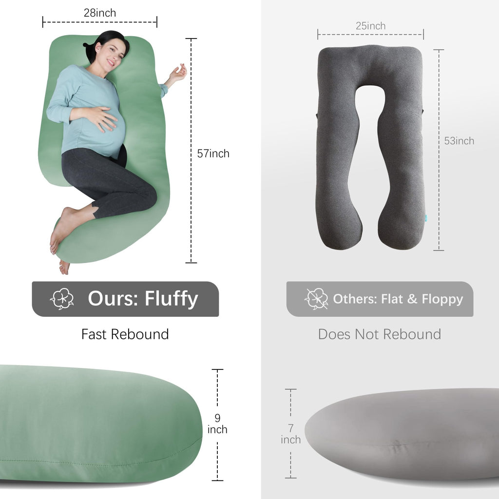 MOON PARK Pregnancy Pillows for Sleeping - U Shaped Full Body Maternity Pillow with Removable Cover - Support for Back, Legs, Belly, HIPS - 65 Inch - Purple - Jansha Store