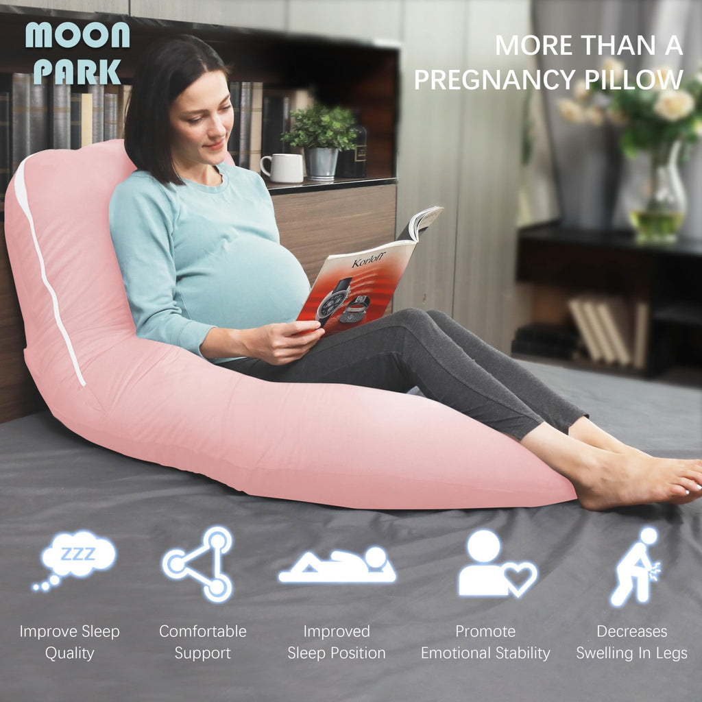 MOON PARK Pregnancy Pillows for Sleeping - U Shaped Full Body Maternity Pillow with Removable Cover - Support for Back, Legs, Belly, HIPS - 65 Inch - Purple - Jansha Store