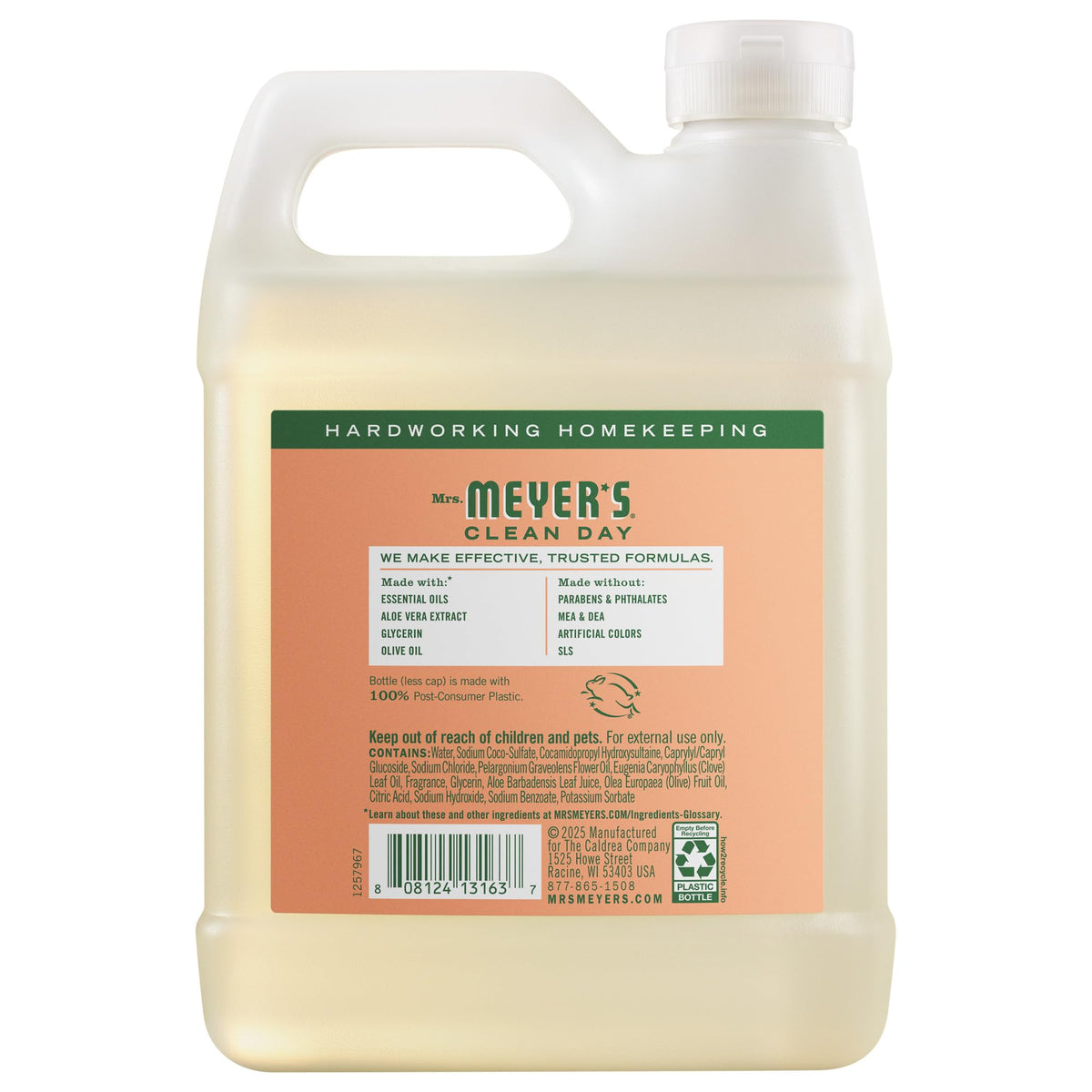 MRS. MEYER'S CLEAN DAY Hand Soap Refill, Lemon Verbena Scent, 33 Fl Oz Bottle - Jansha Store
