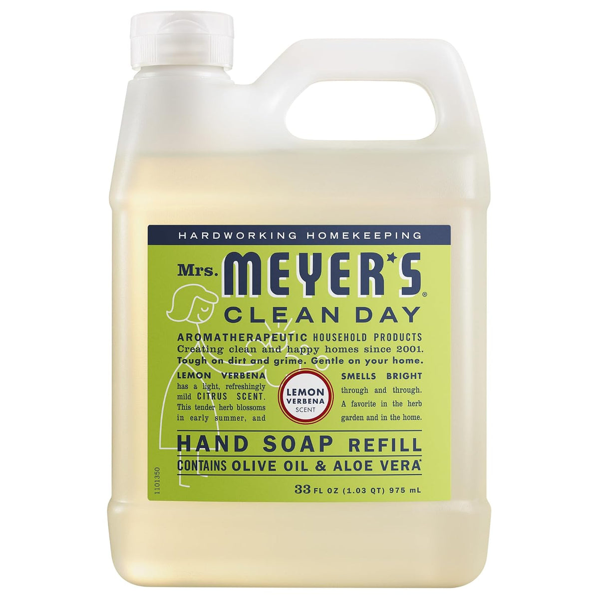 MRS. MEYER'S CLEAN DAY Hand Soap Refill, Lemon Verbena Scent, 33 Fl Oz Bottle - Jansha Store