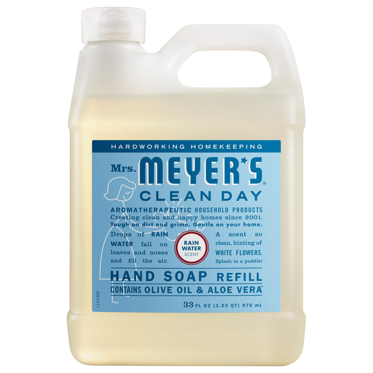 MRS. MEYER'S CLEAN DAY Hand Soap Refill, Lemon Verbena Scent, 33 Fl Oz Bottle - Jansha Store