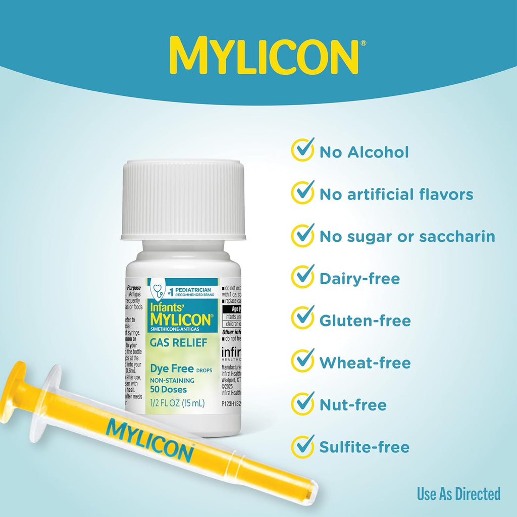 MYLICON Gas Relief Drops for Infants & Babies, Dye Free Formula, 0.5 Fl Oz. - Jansha Store
