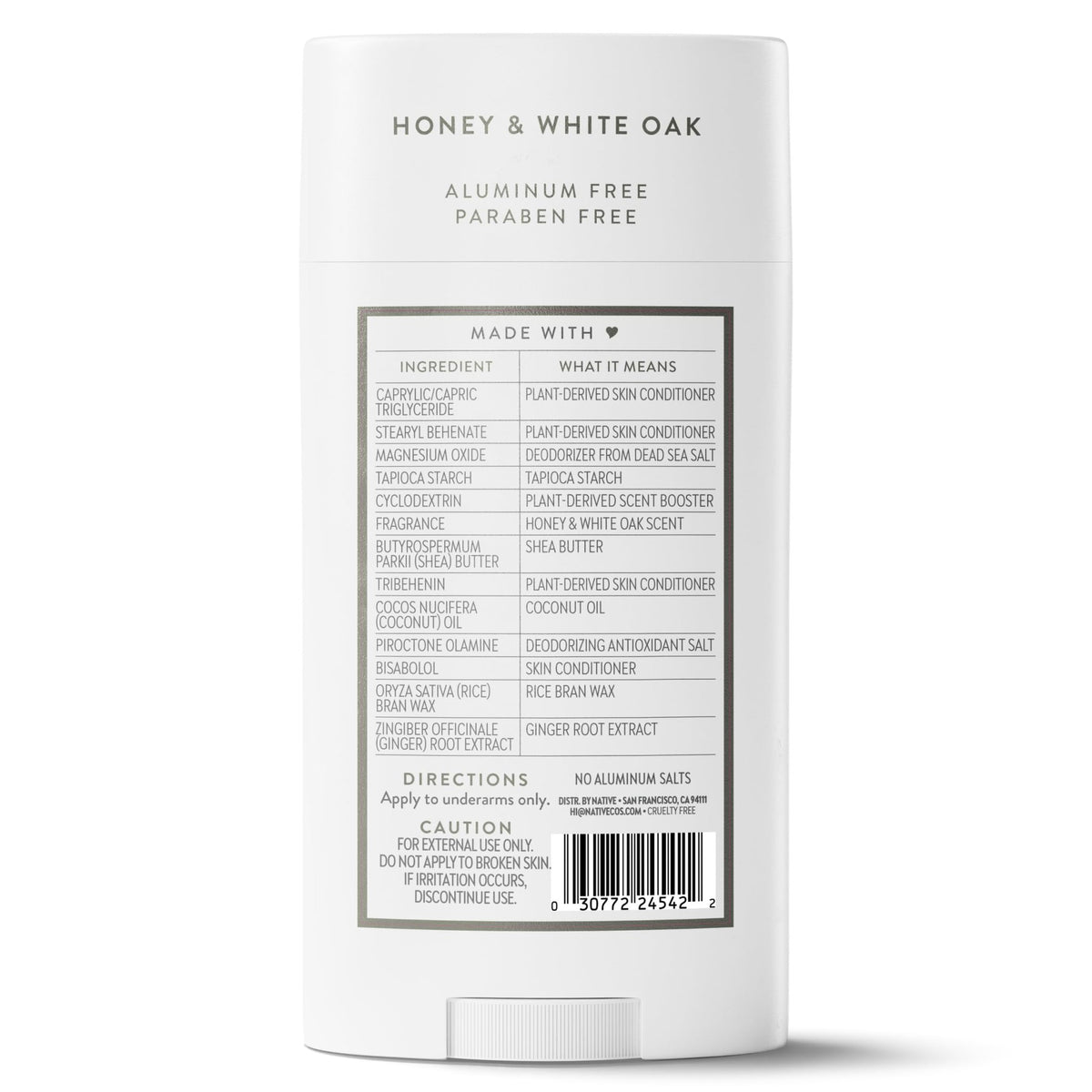 Native Aluminum Free Deodorant, Vanilla & Sandalwood, Large Size Stick, 72 Hour Odor Control, for Women & Men, Contains Naturally Derived Ingredients, 3.1 oz - Jansha Store