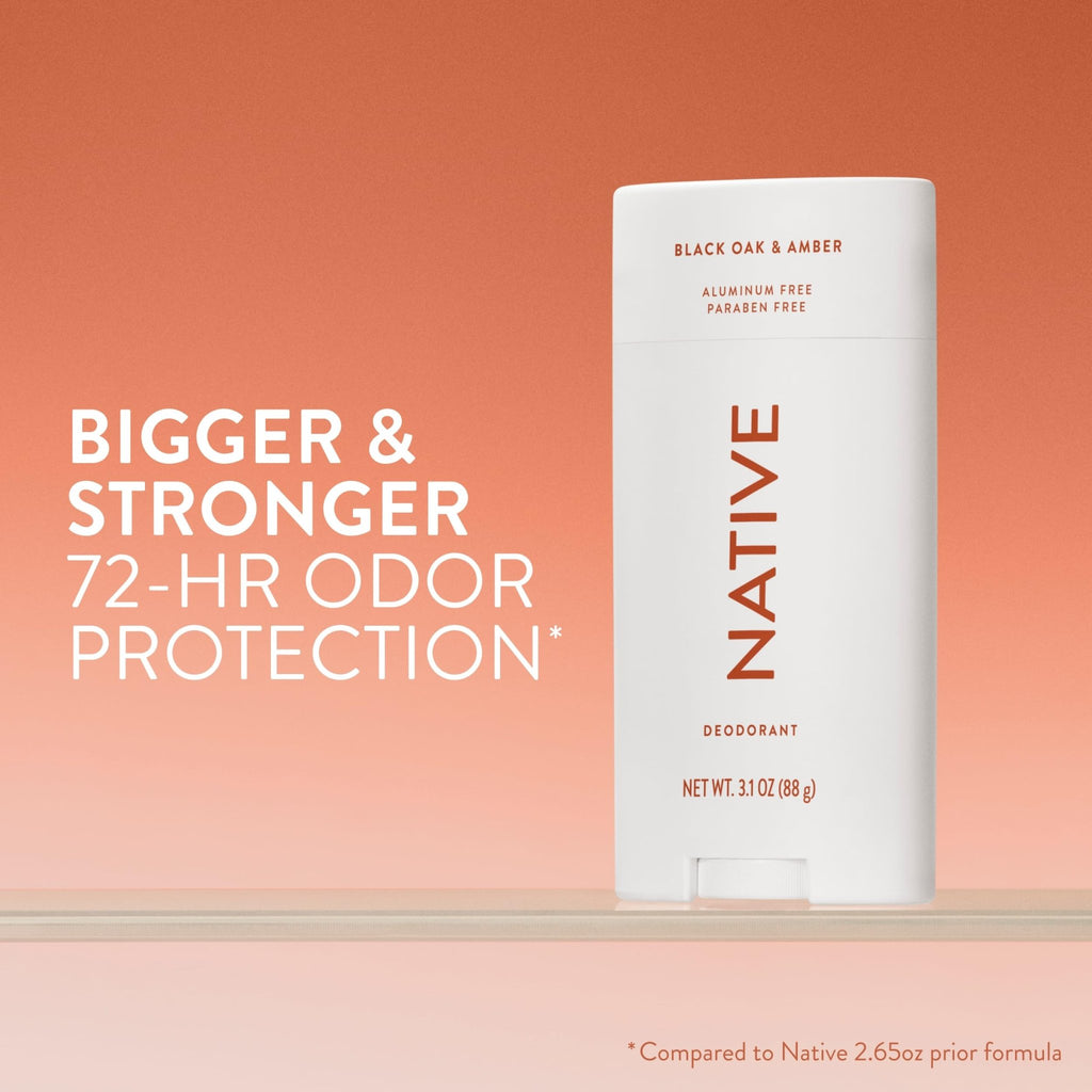 Native Aluminum Free Deodorant, Vanilla & Sandalwood, Large Size Stick, 72 Hour Odor Control, for Women & Men, Contains Naturally Derived Ingredients, 3.1 oz - Jansha Store
