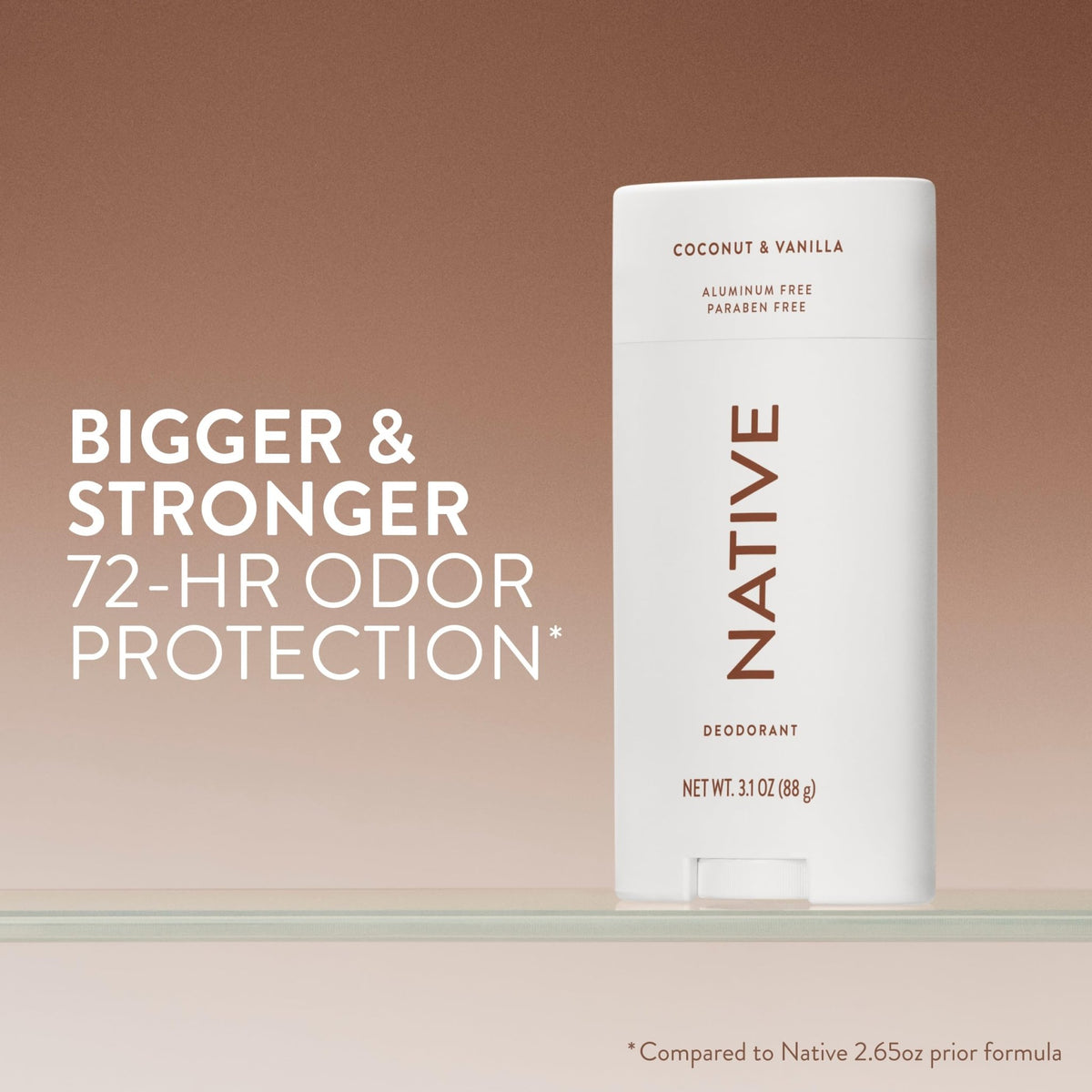 Native Aluminum Free Deodorant, Vanilla & Sandalwood, Large Size Stick, 72 Hour Odor Control, for Women & Men, Contains Naturally Derived Ingredients, 3.1 oz - Jansha Store