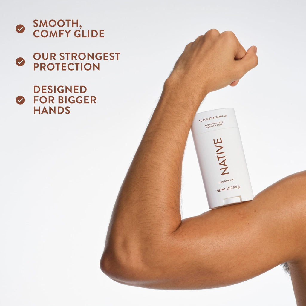 Native Aluminum Free Deodorant, Vanilla & Sandalwood, Large Size Stick, 72 Hour Odor Control, for Women & Men, Contains Naturally Derived Ingredients, 3.1 oz - Jansha Store