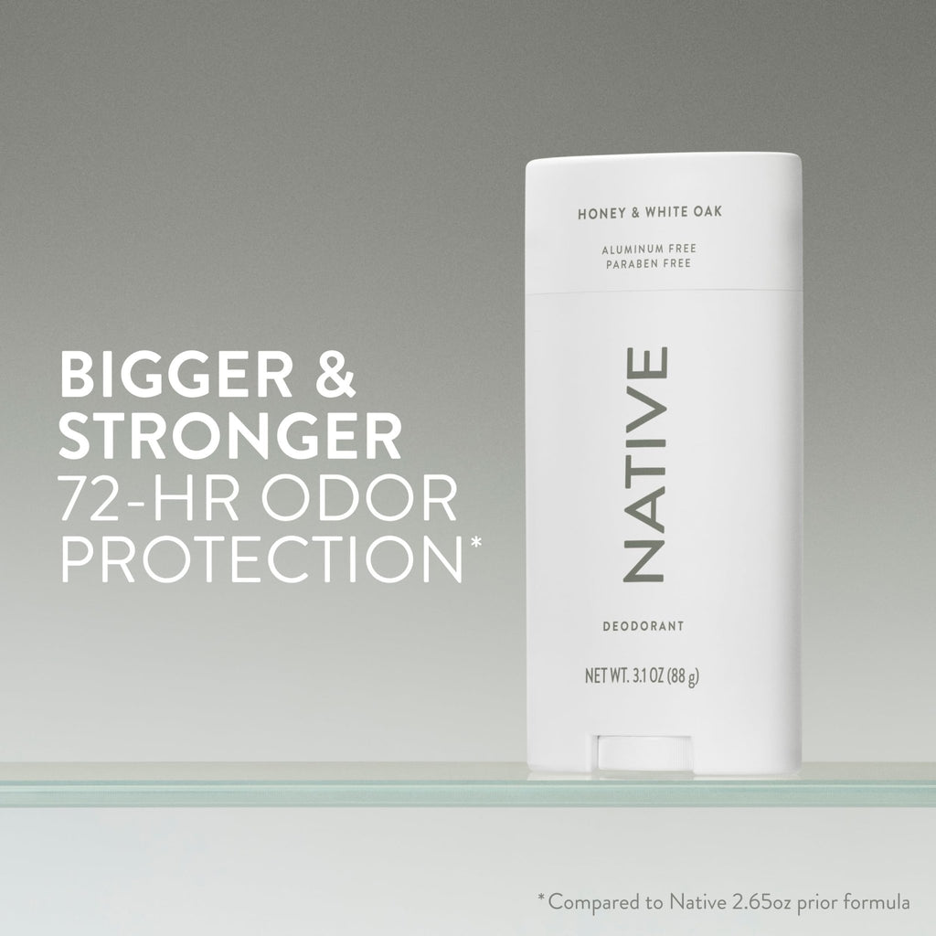 Native Aluminum Free Deodorant, Vanilla & Sandalwood, Large Size Stick, 72 Hour Odor Control, for Women & Men, Contains Naturally Derived Ingredients, 3.1 oz - Jansha Store